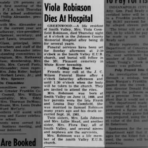 Obituary for Viola Coon-field Robinson