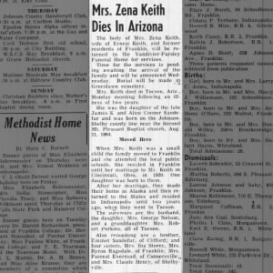 Obituary for Zena Keith